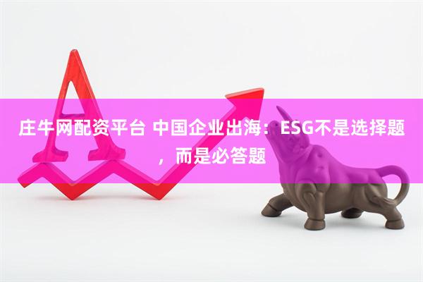 庄牛网配资平台 中国企业出海：ESG不是选择题，而是必答题